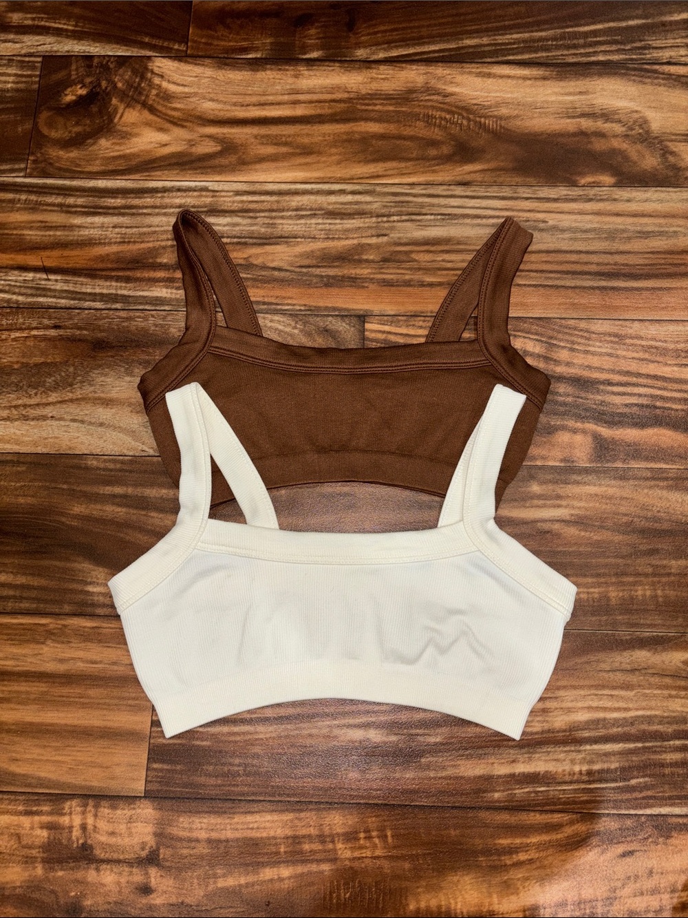 Out From Under Everyday Ribbed Bralette Bundle of 2 — Cream & Brown